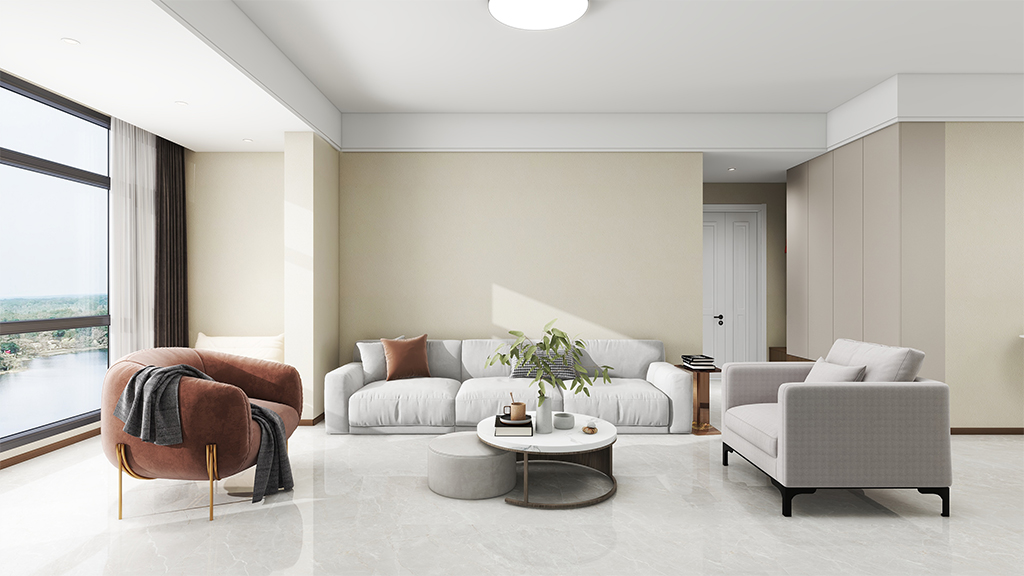 美轮美奂艺术涂料案例分享--河南平顶山-宝丰建业城-现代简约三室一厅