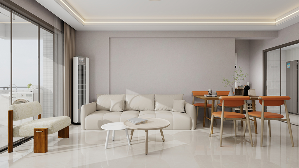 美轮美奂艺术涂料案例分享--广东惠州-粤惠苑-现代三室一厅